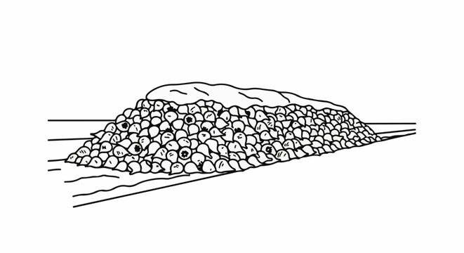 Stack of round objects piled on a flat surface