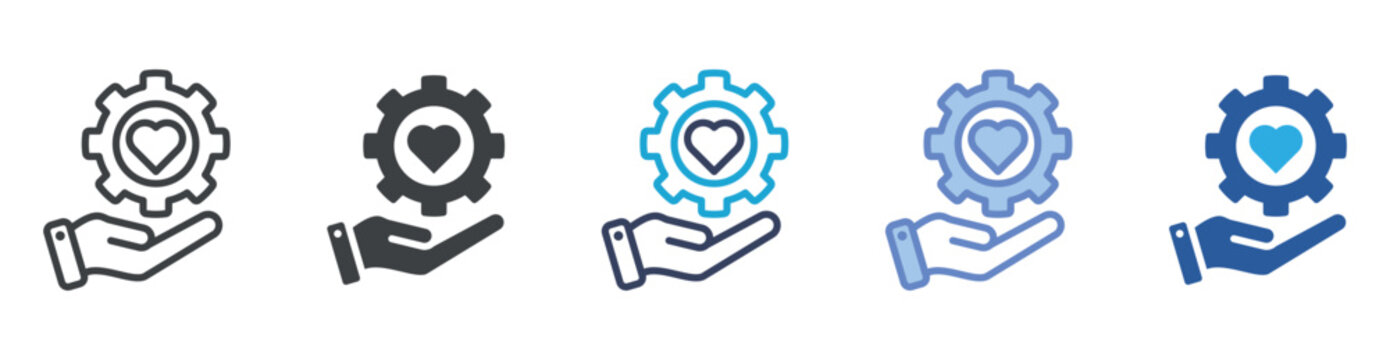 Dedication icon set multiple style collection