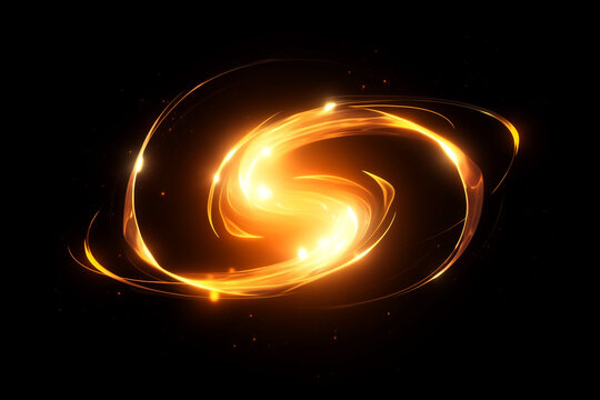 Magic vortex fx, glowing energy swirl, golden portal burst effect