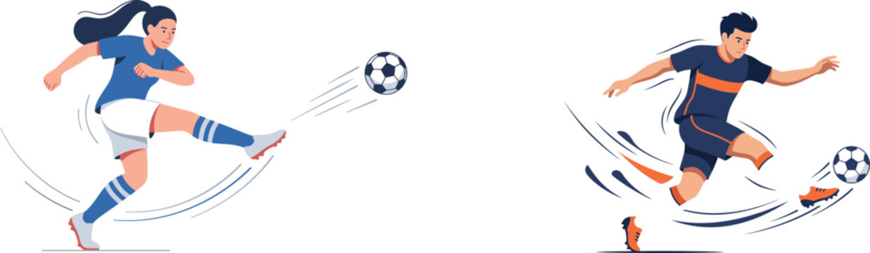 Dynamic soccer players in action a vibrant illustration of athleticism and skill