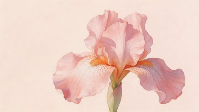 Pink iris flower with detailed petals