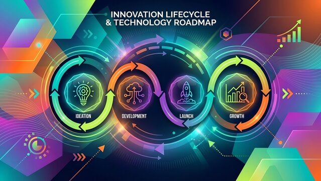 Innovation Lifecycle & Technology Roadmap: A visual representation of the stages of innovation and technological advancement, highlighting the roadmap for business