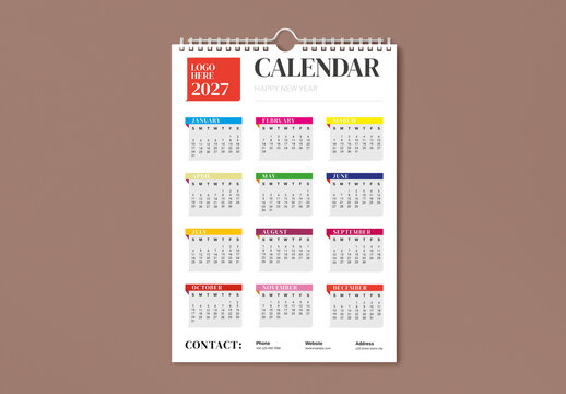 Calendar 2027 Layout Template