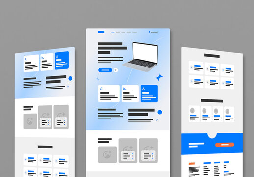 Creative Landing Page Wireframe Template for Modern Website UI UX