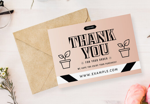 Elegant Minimal Thank You Card Template Design