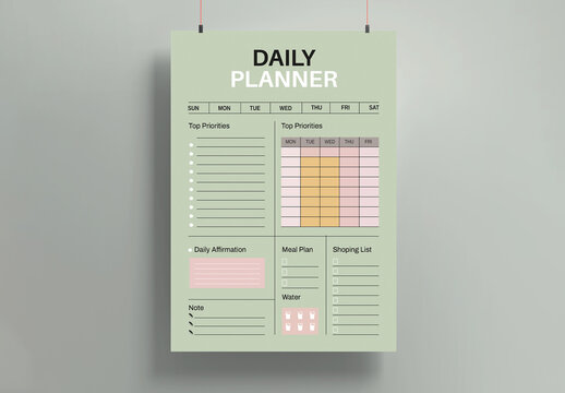 Minimal Daily Planner Template