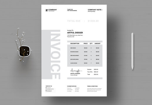 Minimalist Invoice Design
