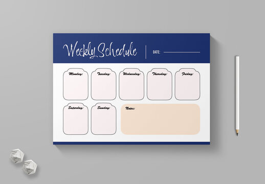 Minimal Weekly Planner Template Design Layout