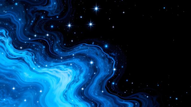 Blue cosmic nebula with stars