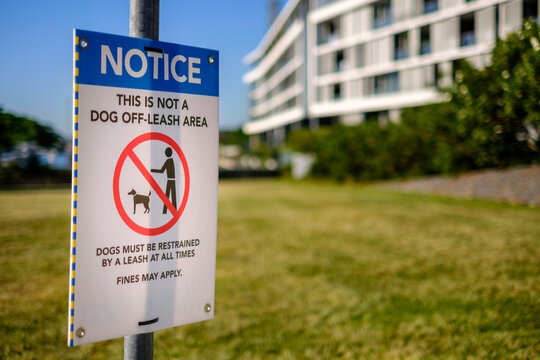 Council Sign Stating Keep Dog on Leash
