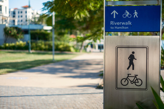 Shared Pathway Sign with walking and Cycling Symbols