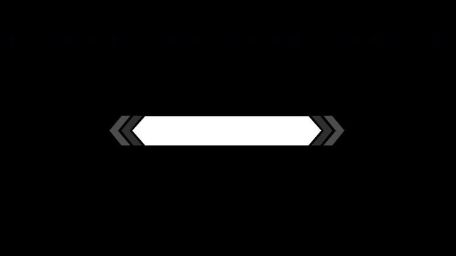 lower third hud with arrow direction animation looping, Simple modern news title bar for breaking news on transparent background 