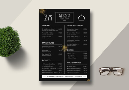 Food Menu Template Design Layout