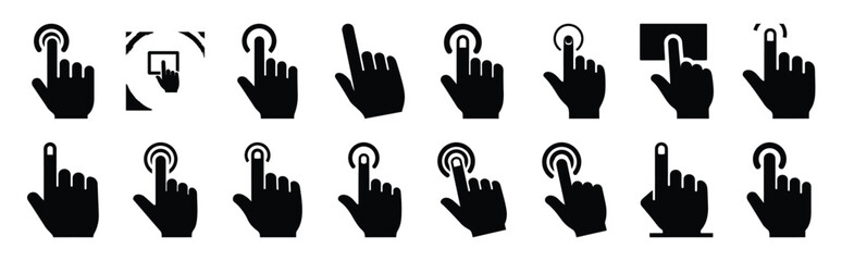 Fototapeta premium finger tap touch icon set