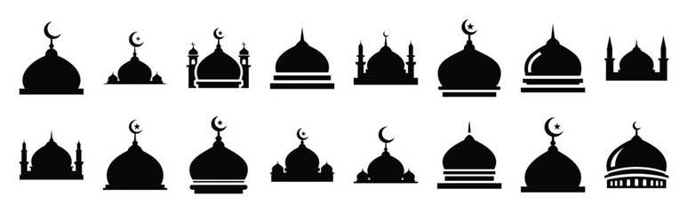 mosque dome silhouette icon set © ganesh106