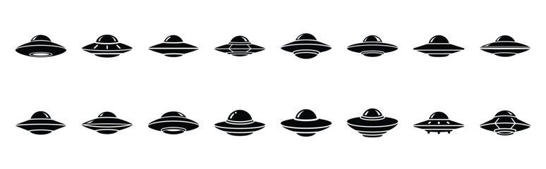 ufo flying saucer icon set © ganesh106
