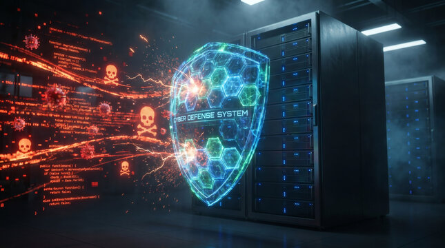 Digital Security Shield Defending Network Servers from Cyber Threats and Data Breaches