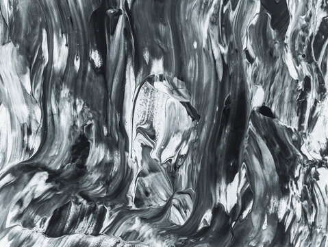 Black and white brush stroke, creative abstract hand painted background, brush texture, acrylic