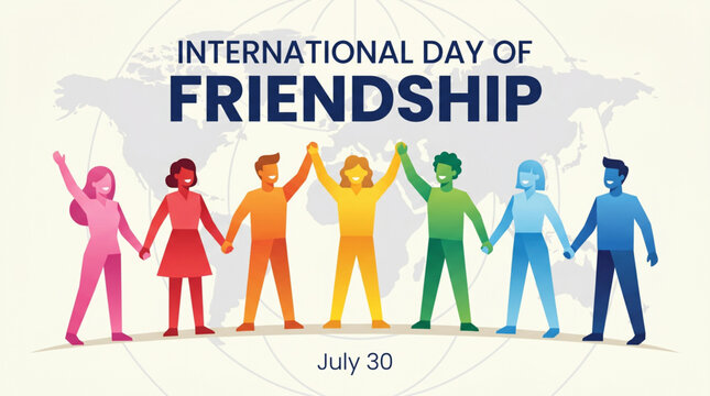 Global unity concept with diverse people holding hands in colorful silhouettes celebrating connection equality and togetherness created for awareness campaigns greeting visuals and international 