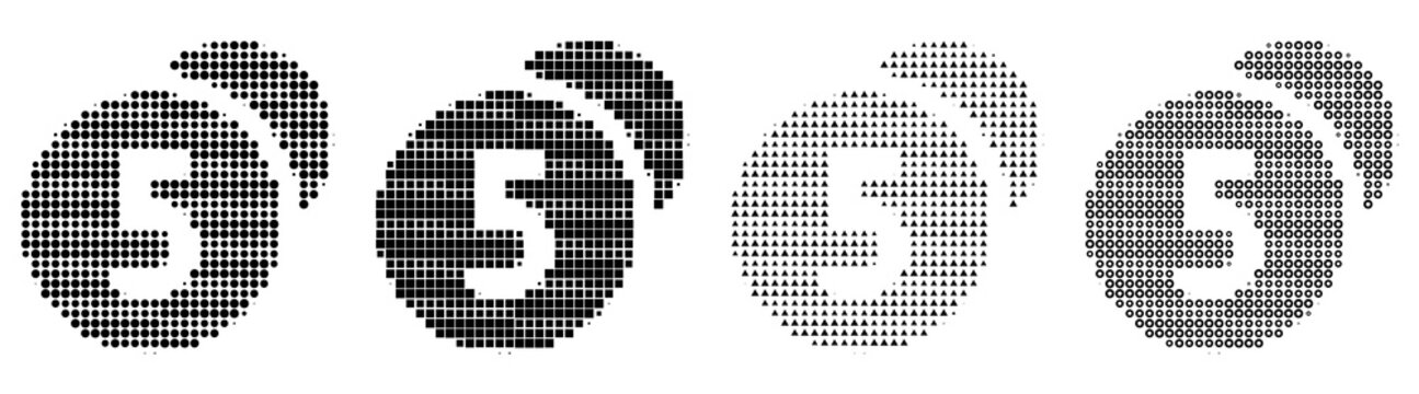 Retro halftone icon collection - average. E commerce icon collection and design. Vintage dot pattern illustration. Retro newspaper printing style. Classic comic book look.
