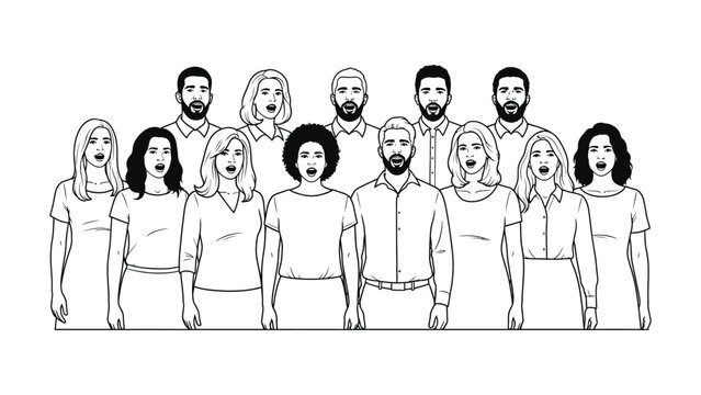 Diverse group of people standing together.