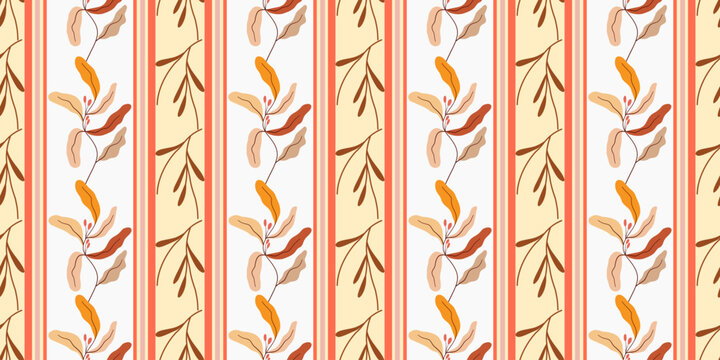 Seamless abstract vector pattern of flowers and leaves, featuring floral motifs in a vintage damask design. Perfect for fabric wallpaper and antique-style decor.