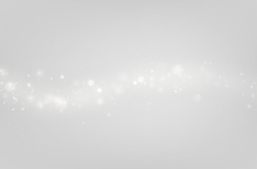 White shimmering particles drift softly above. Bright bokeh glow creates magical holiday elegance. PNG transparent sparkle texture shines.  © dedstock