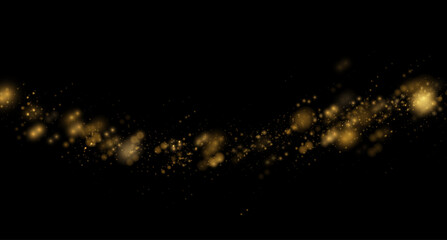 Shimmering gold particles drift through abstract luminous space. Luxury festive bokeh creates elegant background design. Soft glow adds magic.  © dedstock