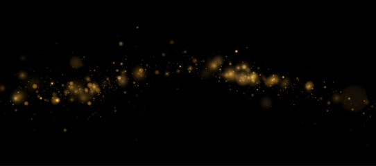 Golden glitter particles drift in soft glowing air. Elegant abstract festive backdrop for luxury design. Warm sparkle creates celebration mood.  © dedstock