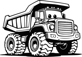  Dump truck SVG, Cartoon Dump truck SVG, Truck SVG © Pauline