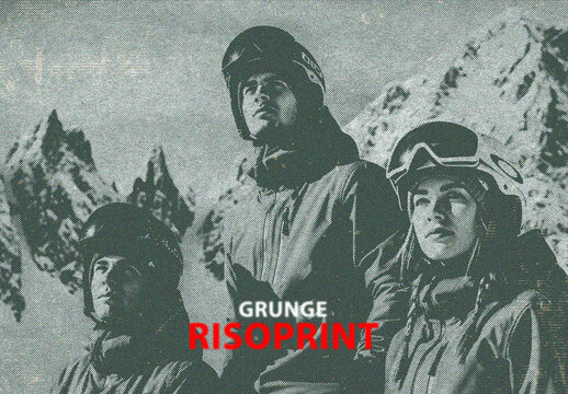 Grunge Risograph Poster Photo Effect