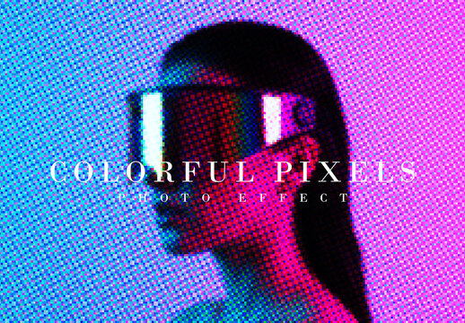Colorful RGB Pixel Glitch Photo Effect