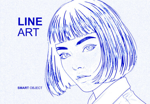 Line Art Portrait Sketch Photo Effect