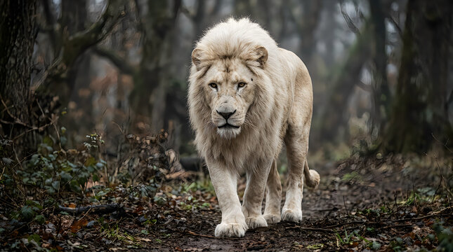 Majestic lion king face a powerful portrait of the african savannah