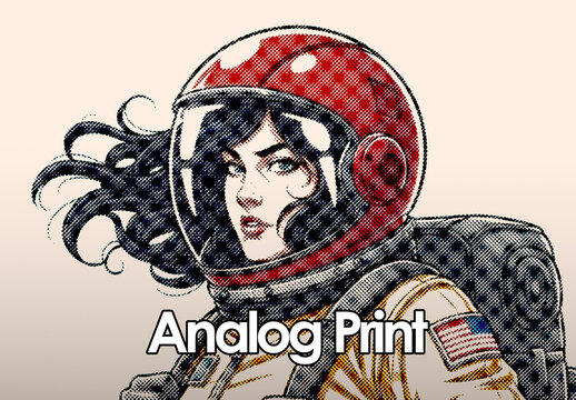 Retro Halftone Analog Print Photo Effect