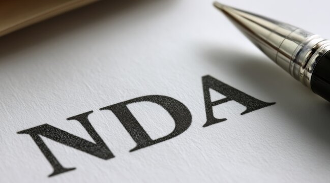NDA text on white paper with pen