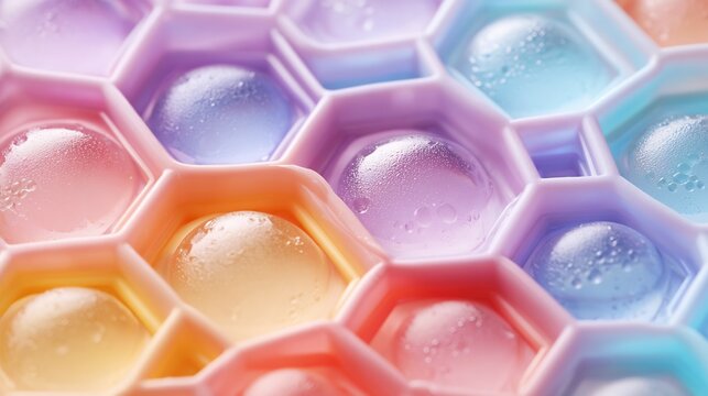 Pastel Bubble Fidget Toy, Close-up, Tactile Texture, Minimalist Design, Sensory Tool, Stress Relief, 3D Render, Digital Art, Vibrant Colors