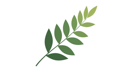 Fototapeta premium Green Leafy Branch with Gradated Green Leaves