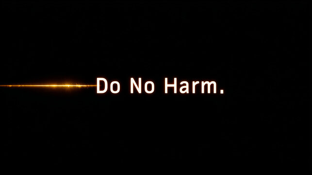 Ai Message on a dark background that emphasizes the principle of not causing harm to others for personal growth and healing
