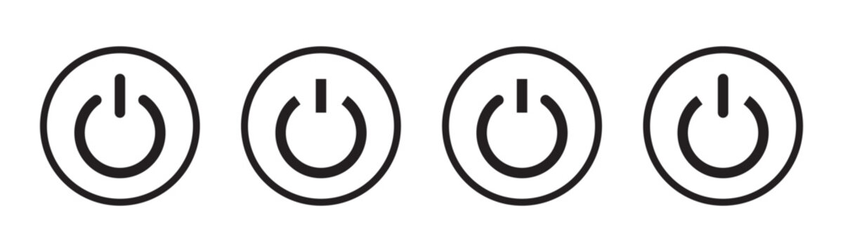Power button icons simple design. Vector illustration for web ui.