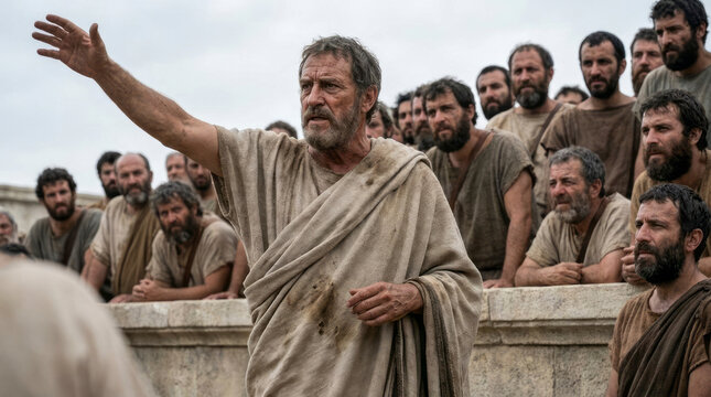 Ancient Athens: Pericles Orating Before Citizens at Public Assembly