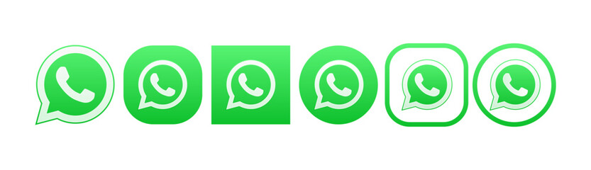 Fototapeta premium WhatsApp icon logo green vector