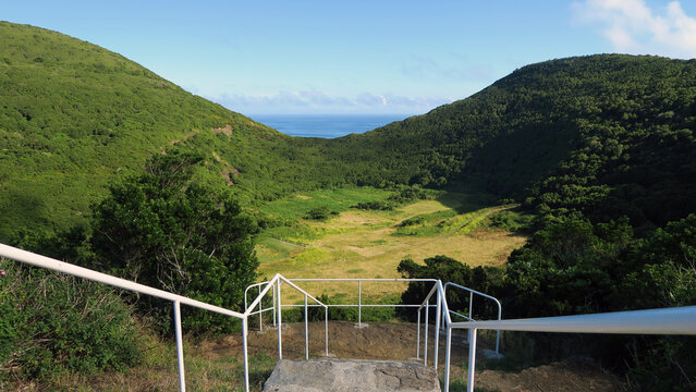 Monte Brasil Nature Reserve, in Angra do Hero&iacute;smo, Terceira island, Azores, Portugal.
An ancient extinct volcano that originated in the sea and joined the city.