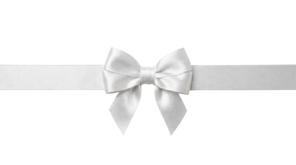 White satin ribbon bow on transparent background © BTG