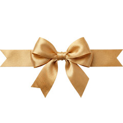 Fototapeta premium Luxury gold satin ribbon bow for gift wrapping