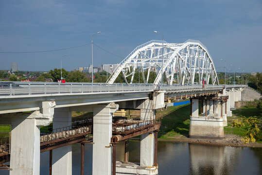 Chelyuskintsev Bridge over the Turu River, Tyumen. Russia