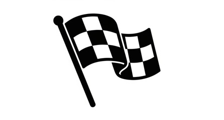 Fototapeta premium Checkered finish flag icon racing symbol vector illustration isolated on white
