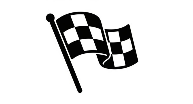 Checkered finish flag icon racing symbol vector illustration isolated on white