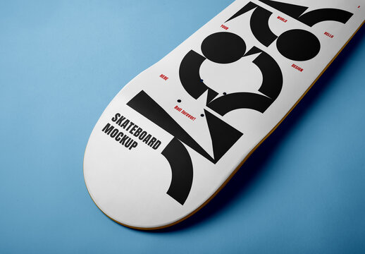 Lying Skateboard Deck PSD Mockup