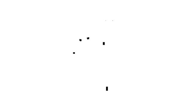Minimalist motion graphic of a hand pointing up with a smooth line drawing animation, black outline gesture icon appearing on white background, stylish and simple video element.